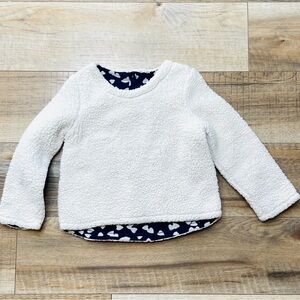 Gap Sherpa Crew Neck Sweatshirt In Ivory for Toddler Girls